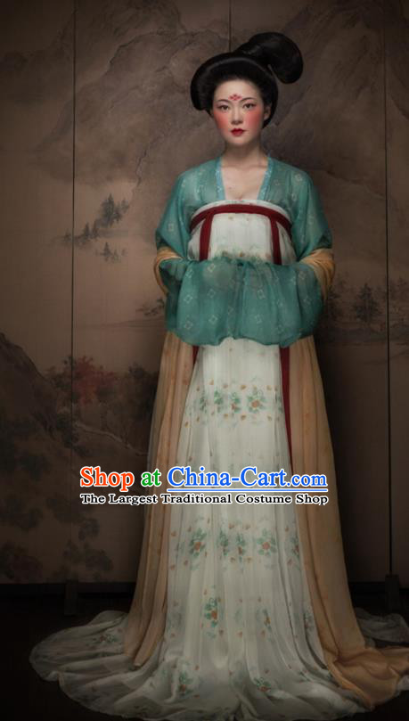 Traditional Chinese Tang Dynasty Royal Lady Hanfu Dress Ancient Imperial Concubine Replica Costumes for Women