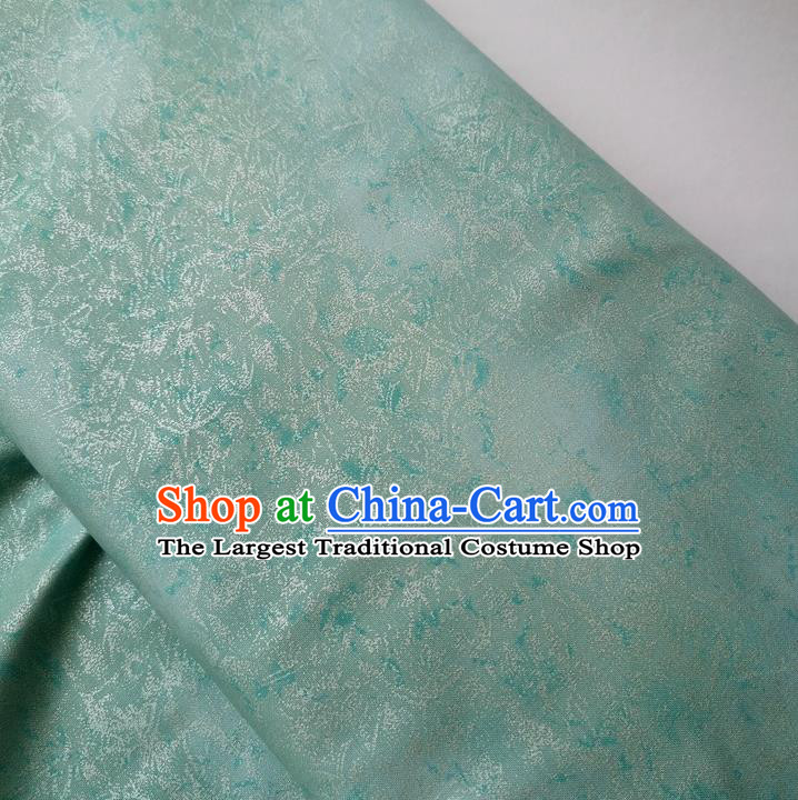 Traditional Chinese Cheongsam Classical Pattern Blue Brocade Fabric Ancient Hanfu Silk Cloth