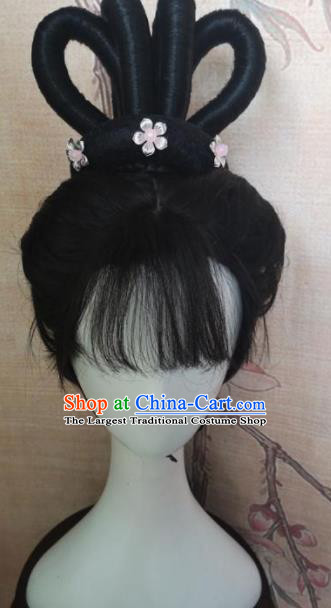 Chinese Traditional Cosplay Flying Apsaras Wigs Ancient Nobility Lady Wig Sheath Hair Accessories for Women