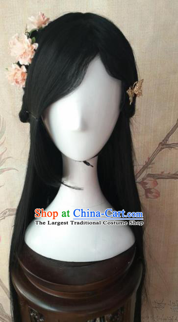 Chinese Traditional Cosplay Song Dynasty Princess Wigs Ancient Palace Lady Wig Sheath Hair Accessories for Women