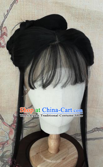 Chinese Traditional Cosplay Goddess Hu Meiniang Wigs Ancient Female Swordsman Wig Sheath Hair Accessories for Women