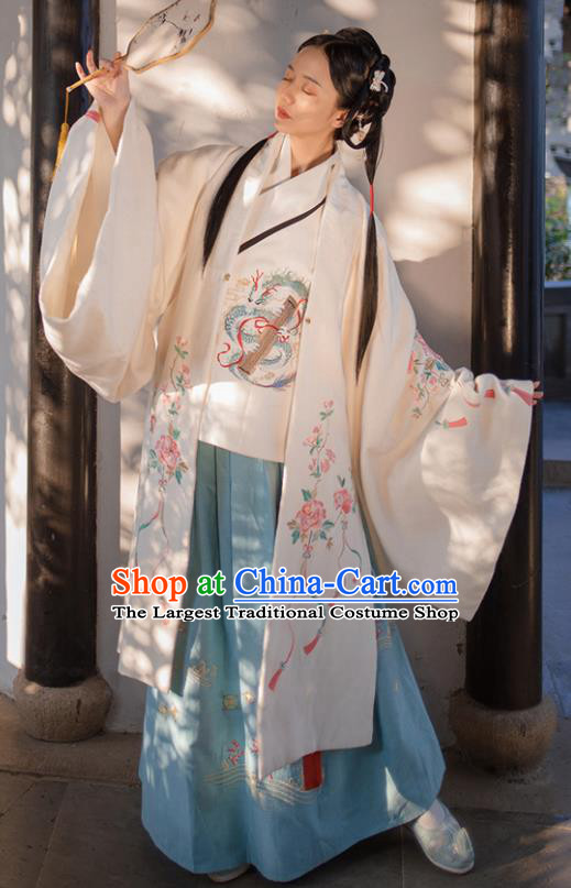 Traditional Chinese Ming Dynasty Embroidered Dress Ancient Hanfu Nobility Lady Replica Costumes for Women