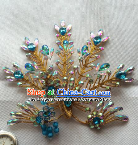 Chinese Beijing Opera Princess Golden Phoenix Hairpins Traditional Peking Opera Diva Hair Accessories for Women