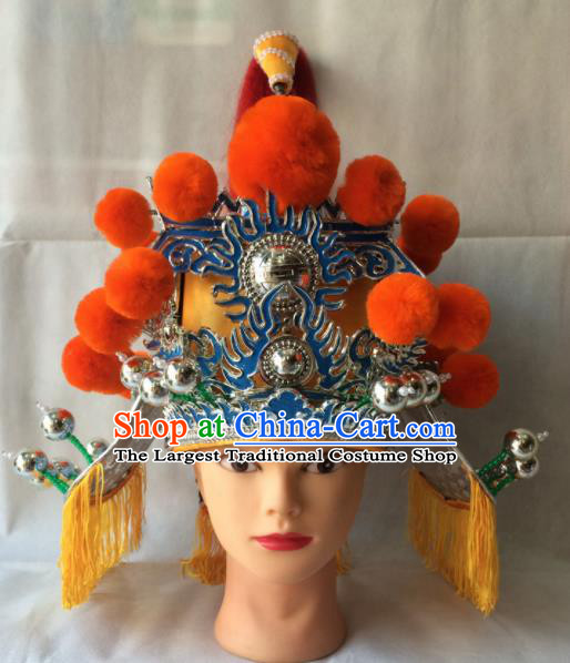 Chinese Beijing Opera Royal Highness Helmet Traditional Peking Opera Minister Hat Headwear for Men