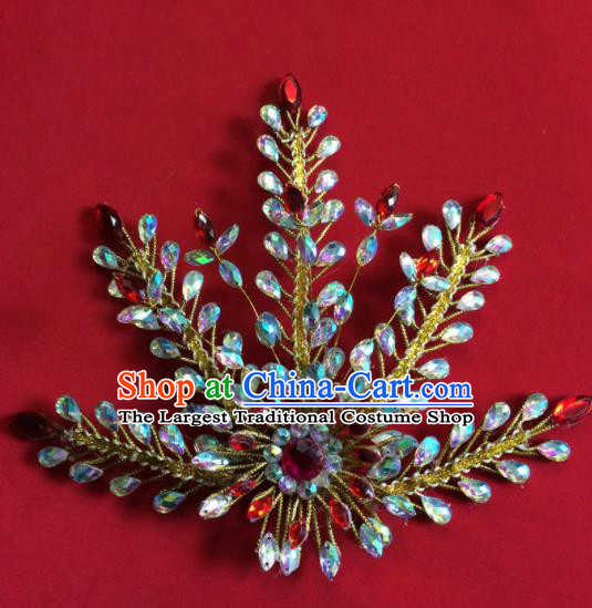 Chinese Ancient Princess Crystal Phoenix Hairpin Traditional Peking Opera Actress Hair Accessories for Women