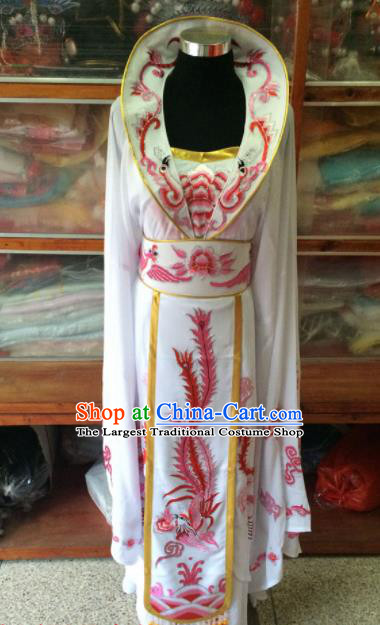 Chinese Beijing Opera Queen White Dress Traditional Peking Opera Empress Costume for Women