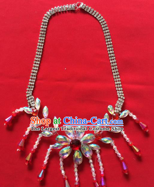 Chinese Beijing Opera Princess Necklace Traditional Peking Opera Diva Tassel Accessories for Women