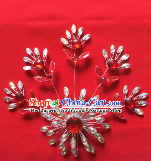 Chinese Beijing Opera Actress Crystal Hair Claw Hairpins Traditional Peking Opera Princess Hair Accessories for Women