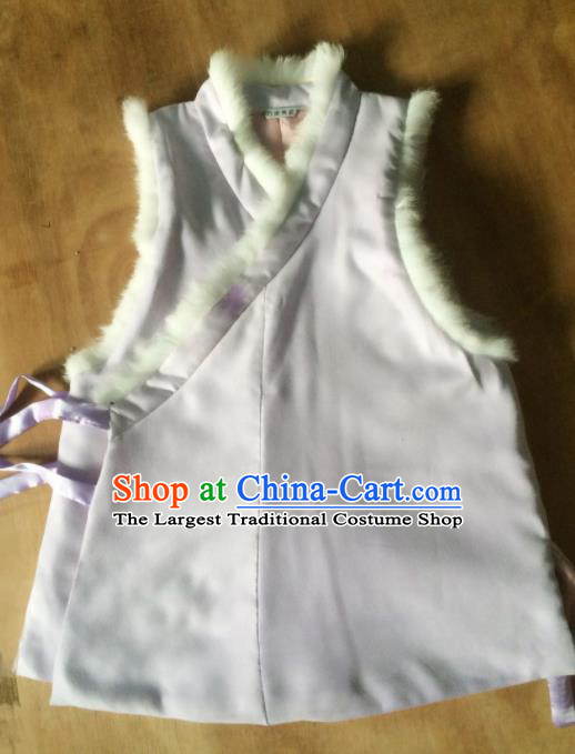 Chinese Ancient Nobility Lady Lilac Vest Traditional Ming Dynasty Princess Costume for Women