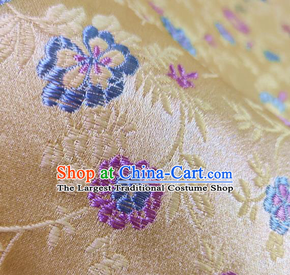 Asian Chinese Traditional Pattern Design Golden Brocade Cheongsam Fabric Silk Material