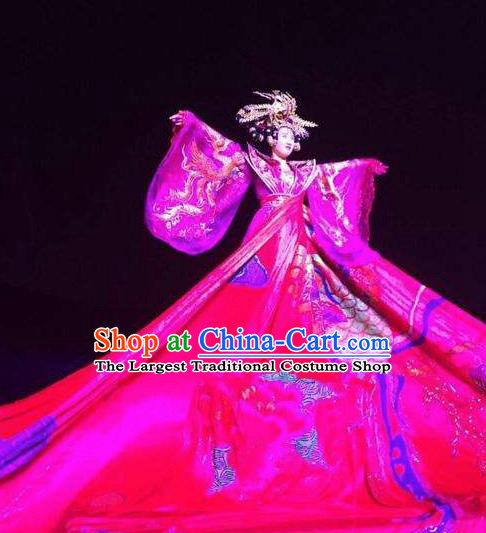 Chinese Legend Dance Purple Dress Stage Performance Goddess Costume and Headpiece for Women