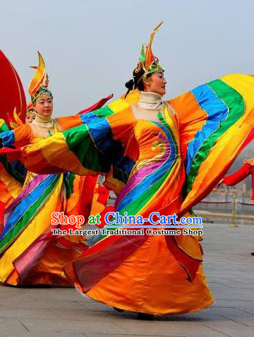 Chinese The Dream of Datang Tang Dynasty Imperial Consort Dance Red Dress Stage Performance Costume for Women