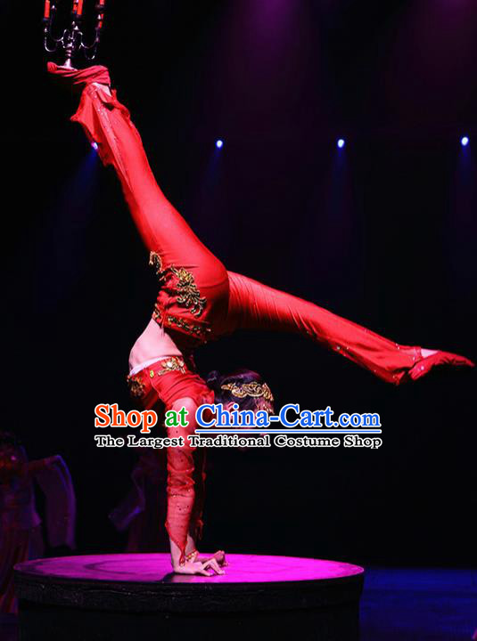 Chinese The Romantic Show of Songcheng Palace Dance Dress Stage Performance Goddess Red Costume and Headpiece for Women