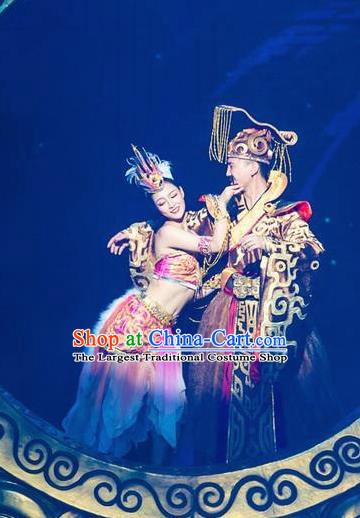 Chinese The Romantic Show of Tanhe Emperor and Imperial Consort Stage Performance Dance Costumes for Women for Men