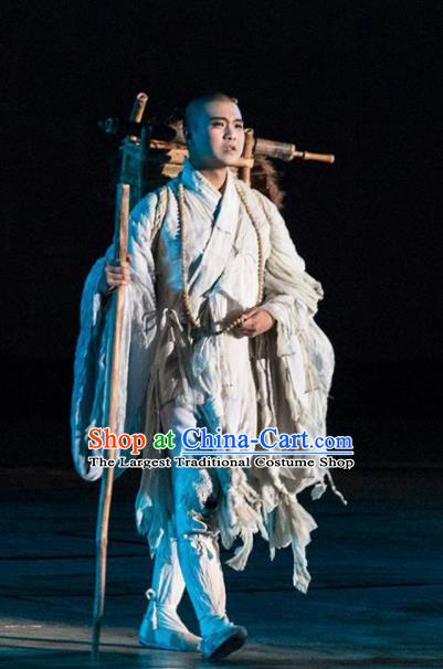 Chinese the Porcelain Tower Ceremony Tang Dynasty Monk Xuanzang Stage Performance Dance Costume for Men