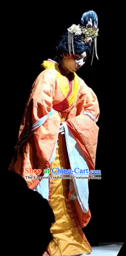 Chinese Encore Dunhuang Han Dynasty Queen Dance Dress Stage Performance Costume and Headpiece for Women