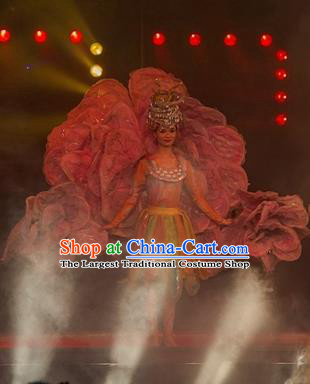 Chinese Dream Like Lijiang Ethnic Dance Dress Stage Performance Costume and Headpiece for Women