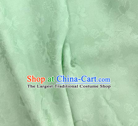 Traditional Chinese Classical Plum Blossom Pattern Green Silk Fabric Ancient Hanfu Dress Brocade Cloth