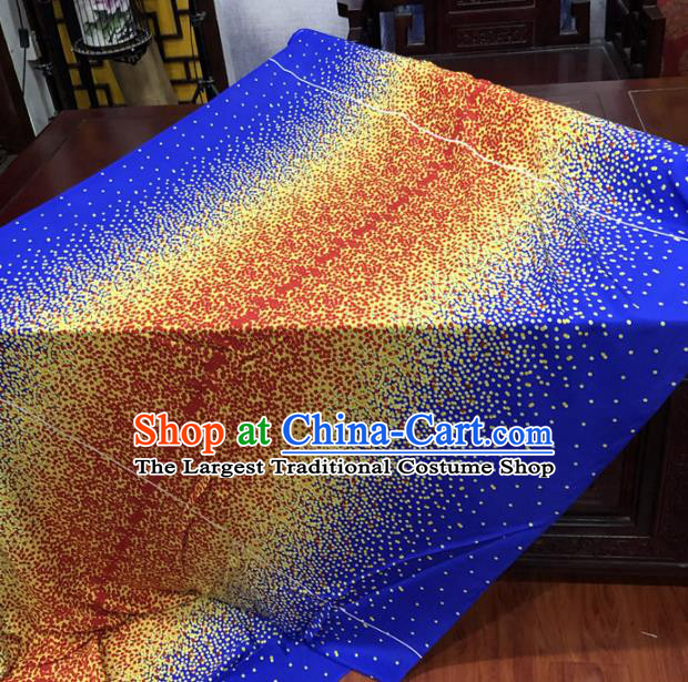 Chinese Classical Pattern Deep Blue Silk Fabric Traditional Ancient Hanfu Dress Brocade Cloth