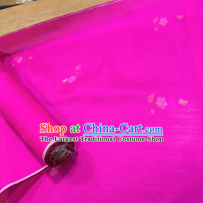 Chinese Classical Flowers Pattern Rosy Silk Fabric Traditional Ancient Hanfu Dress Brocade Cloth