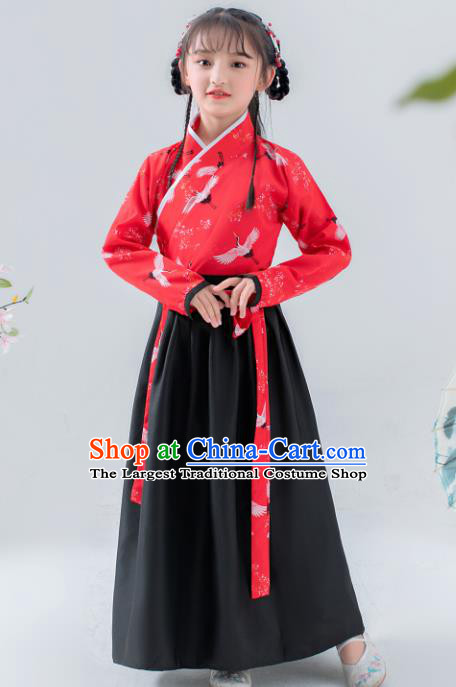 Chinese Traditional Ming Dynasty Girls Hanfu Dress Ancient Princess Costume for Kids