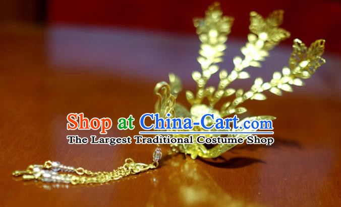 Chinese Traditional Ancient Court Queen Phoenix Tassel Hairpins Classical Hanfu Hair Accessories for Women