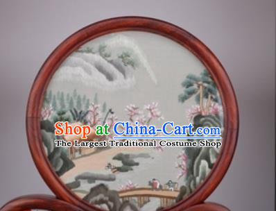 Chinese Traditional Suzhou Embroidery Desk Folding Screen Embroidered Rosewood Decoration Embroidering Craft