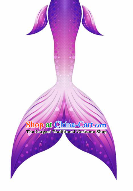 Halloween Cosplay Mermaid Fishtail Swimwear Dress Nylon Purple Fish Tail Skirt Clothing for Women