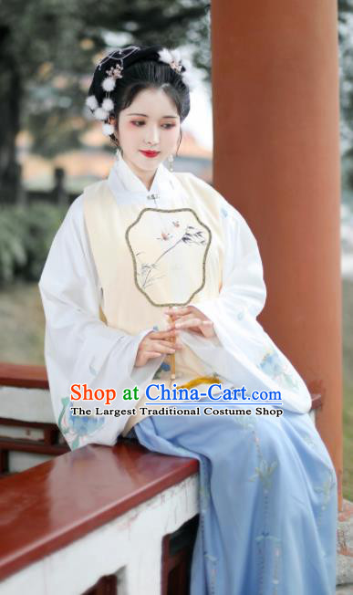 Traditional Chinese Ming Dynasty Nobility Lady Xue Baochai Embroidered Hanfu Dress Ancient Royal Princess Replica Costume for Women