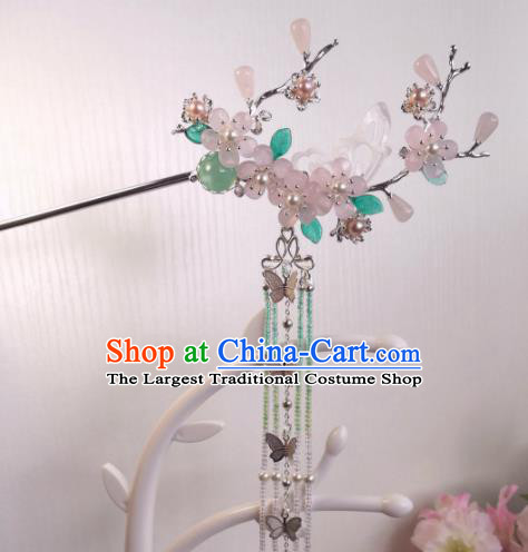 Traditional Chinese Classical Plum Butterfly Tassel Hairpins Ancient Hanfu Hair Accessories for Women