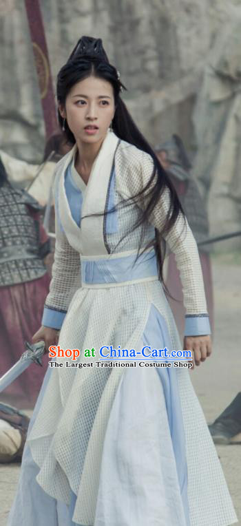 Ancient Chinese Song Dynasty Heroine Zhao Jian Hanfu Dress Drama Young Blood Zhou Yutong Swordsman Costumes for Women