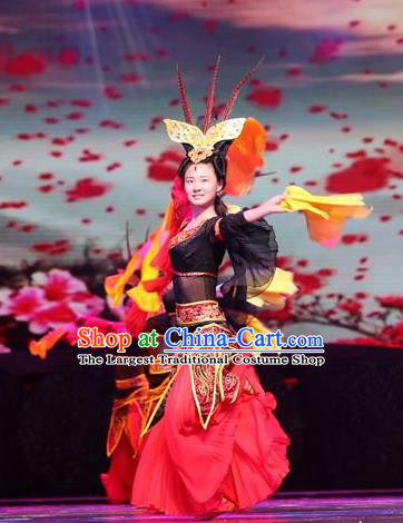 Chinese Drama Dragon Boat Festival Classical Dance Dress Stage Performance Costume and Headpiece for Women