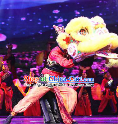 Chinese Drama Dragon Boat Festival Lion Dance Clothing Stage Performance Dance Costume for Men