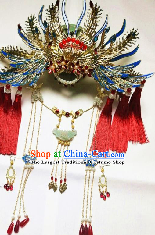 Traditional Chinese Classical Phoenix Coronet Hairpins Ancient Princess Hanfu Hair Accessories for Women