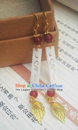 Traditional Chinese Hanfu Shell Earrings Classical Ear Accessories for Women