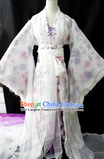 Chinese Cosplay Goddess Fairy Dress Ancient Female Swordsman Knight Costume for Women