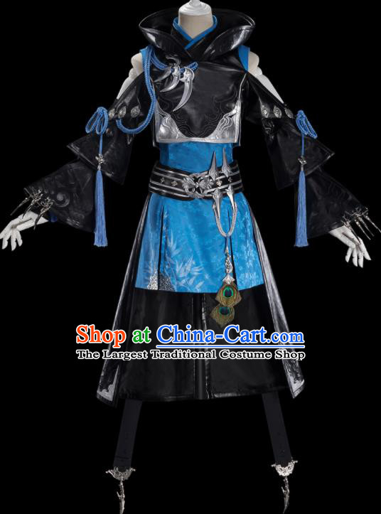 Traditional Chinese Cosplay Female Swordsman Black Dress Ancient Heroine Costume for Women