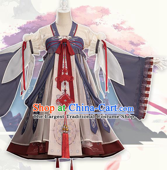 Traditional Chinese Cosplay Female Swordsman Short Dress Ancient Heroine Costume for Women