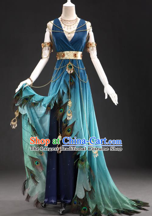 Top Grade Cosplay Queen Blue Dress Halloween Fancy Ball Costumes for Women