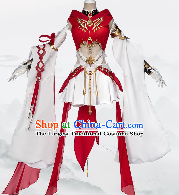 Traditional Chinese Cosplay Swordswoman Short Dress Ancient Heroine Costume for Women