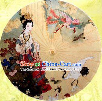 Chinese Handmade Printing Phoenix Beauty Oil Paper Umbrella Traditional Decoration Umbrellas