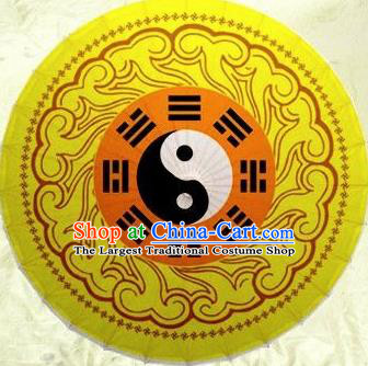 Chinese Handmade Printing Cloud Tai Chi Eight Diagrams Yellow Oil Paper Umbrella Traditional Decoration Umbrellas