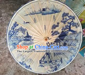 Chinese Handmade Ink Painting Oil Paper Umbrella Traditional Decoration Umbrellas