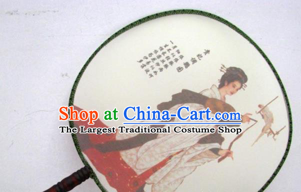 Handmade Chinese Classical Painting Consort Yang Silk Round Fan Traditional Hanfu Palace Fans