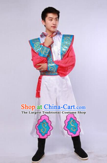 Traditional Chinese Mongol Nationality White Clothing Ethnic Minority Folk Dance Costume for Men