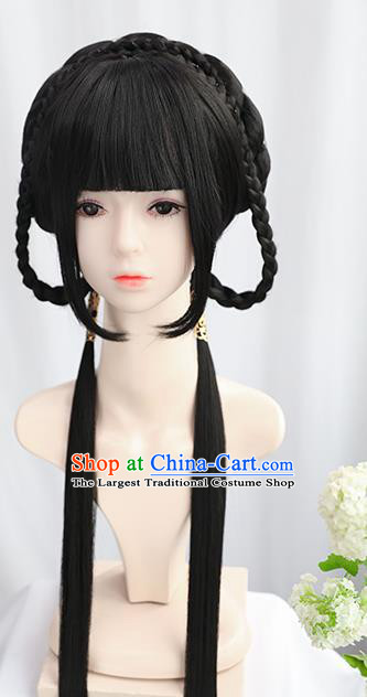 Traditional Chinese Cosplay Song Dynasty Princess Wigs Sheath Ancient Nobility Lady Chignon for Women