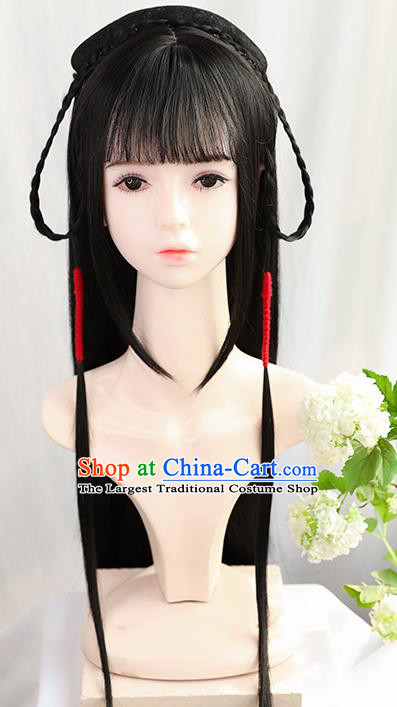 Traditional Chinese Cosplay Ming Dynasty Palace Princess Wigs Sheath Ancient Flying Apsaras Chignon for Women