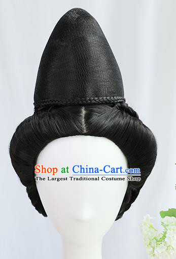 Traditional Chinese Cosplay Ming Dynasty Queen Wigs Sheath Ancient Taoist Nun Chignon for Women