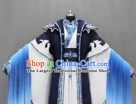 Customize Chinese Traditional Cosplay Taoist Nobility Childe Navy Costumes Ancient Swordsman Clothing for Men