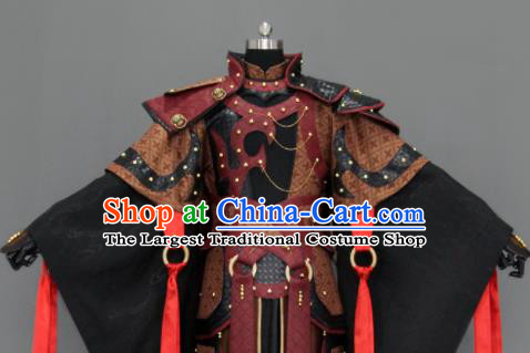 Customize Chinese Traditional Cosplay General Black Costumes Ancient Swordsman Clothing for Men